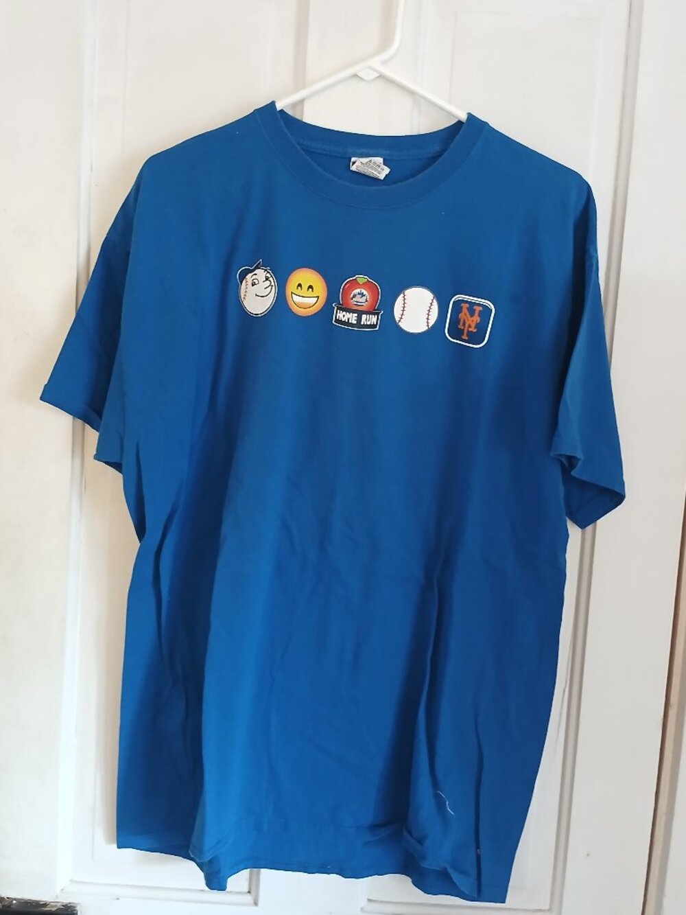 New York Mets MLB Blue T-Shirt by Jerzees XL Short Sleeve Baseball
